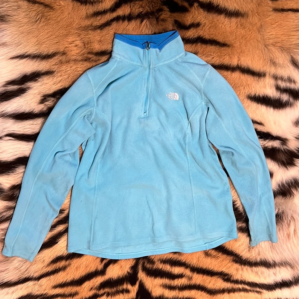 Blue north face quarter zip up